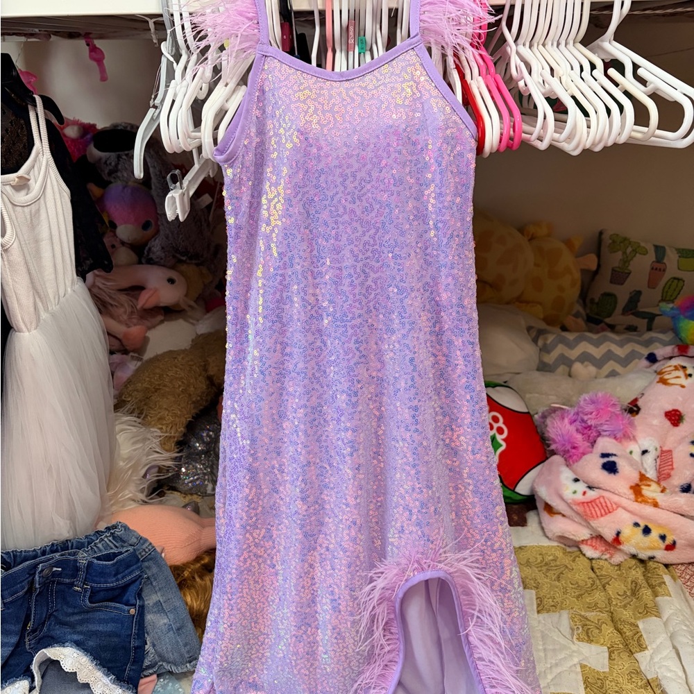 SHEIN Sparkling Lilac Kids Formal Dress
